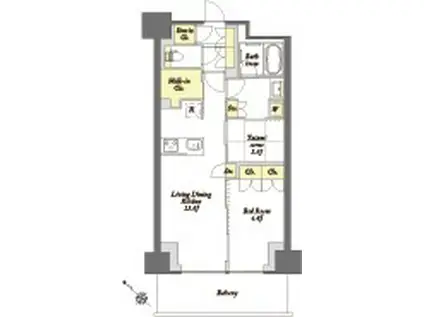 プライムメゾン江古田の杜イースト(1SLDK/6階)の間取り写真