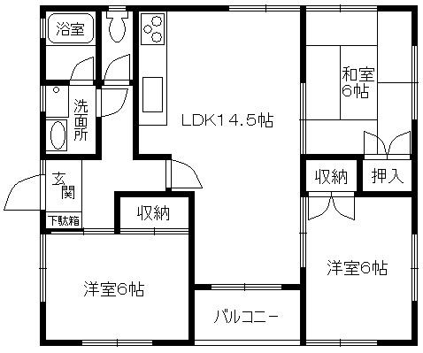 セシールハイツ5号棟 1階(3LDK/1階)の間取り写真