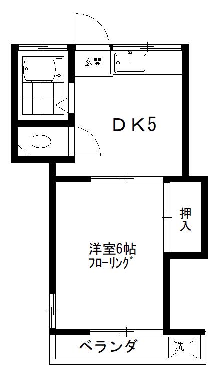 グリーンハイツ羽根木(1DK/2階)の間取り写真