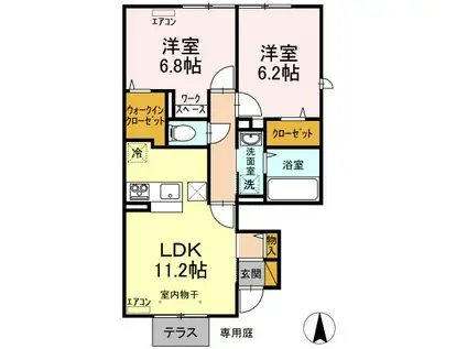 エタニティI(2LDK/1階)の間取り写真