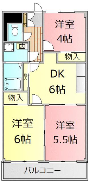 ロイヤルカサブランカ(3DK/3階)の間取り写真