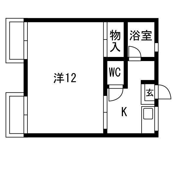 岡戸ビル(1K/4階)の間取り写真