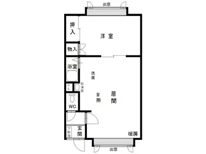 藤コーポ(1LDK/2階)の間取り写真