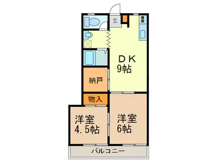 エスティハイツ(2SDK/2階)の間取り写真