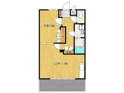 クレールヒルズ弐番館(1LDK/1階)の間取り写真