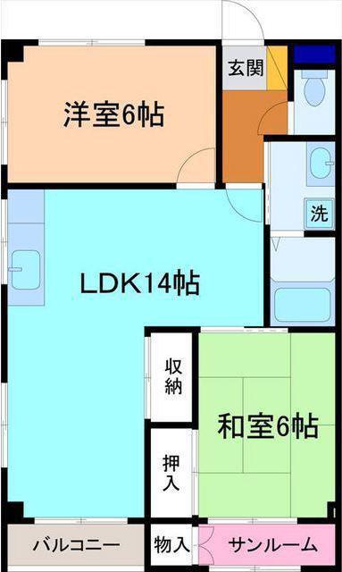 タロダフラット(2LDK/2階)の間取り写真