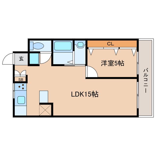 小林マンション(1LDK/3階)の間取り写真
