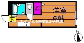 サンクオーレ青江C(1K/1階)の間取り写真