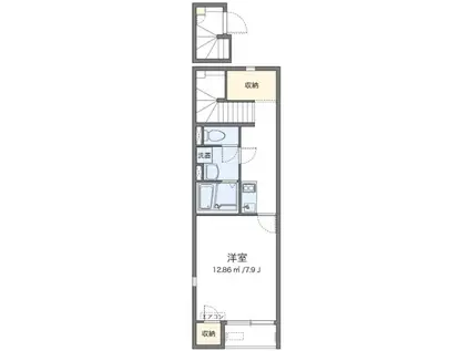 ハッピーエイトIV(1K/2階)の間取り写真