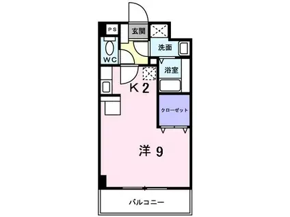 アプローズ(ワンルーム/1階)の間取り写真