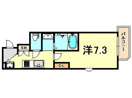 グランカリテ神戸ウエスト(1K/6階)の間取り写真