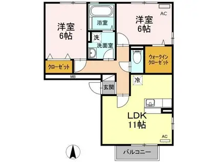 マノワール・プルミエ(2LDK/2階)の間取り写真