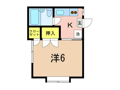 ローズハウス(1K/2階)の間取り写真