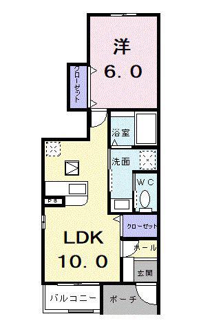 ソレイユ 23(1LDK/1階)の間取り写真