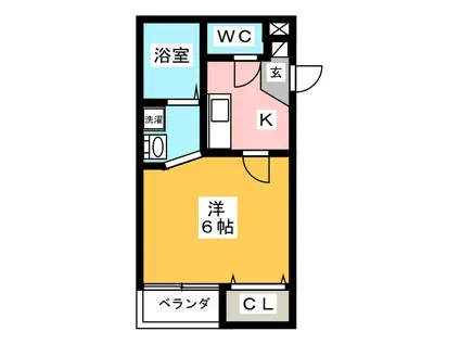 ユイマール春日部(1K/1階)の間取り写真