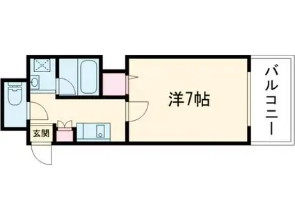 オーシャンビュー湊町(1K/3階)の間取り写真