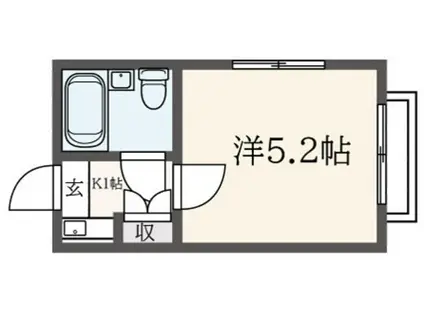 ヴィラアミティ(1K/1階)の間取り写真