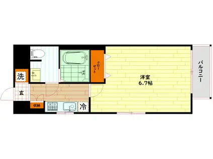 ラ・フォーレ野江内代II(1K/8階)の間取り写真