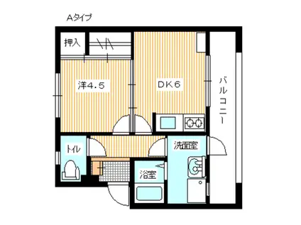 グリーンライフ観音崎(1DK/1階)の間取り写真