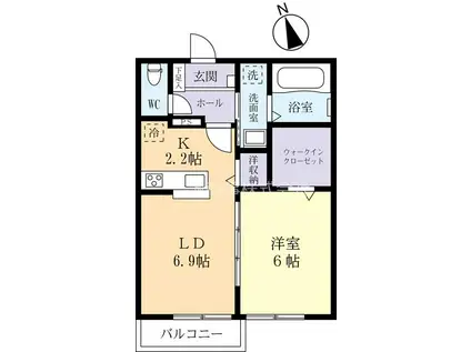 グレースコート(1LDK/1階)の間取り写真