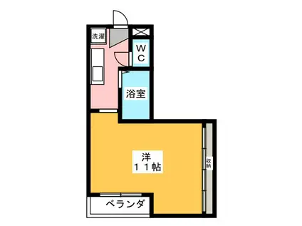 ガーデンヒルズ春日(1K/2階)の間取り写真