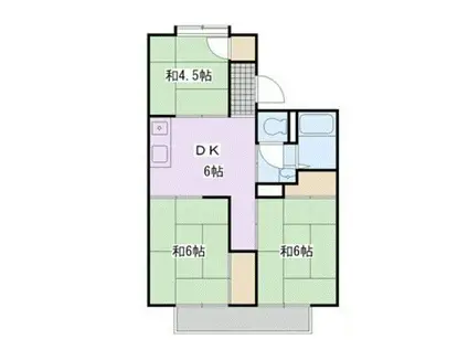 コーポ橋口(3DK/2階)の間取り写真