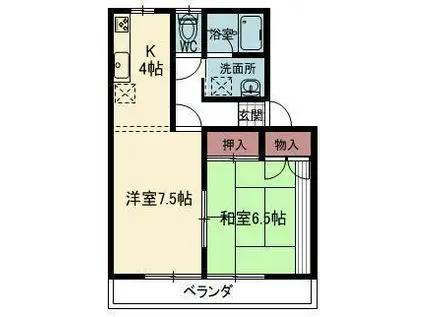 アルカディア大堤B (1LDK/1階)の間取り写真