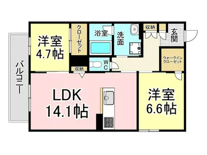 シャーメゾン西鳴水(2LDK/3階)の間取り写真