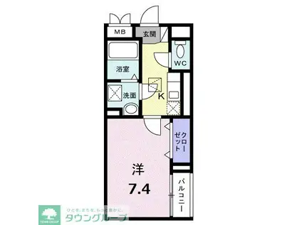 EVERY(1K/1階)の間取り写真