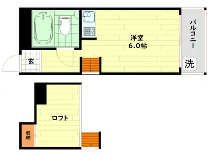 ロフティー野田(ワンルーム/3階)の間取り写真