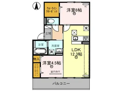 セレスト(2LDK/1階)の間取り写真