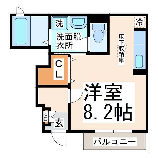 ハイツ ヴィオラ(ワンルーム/1階)の間取り写真