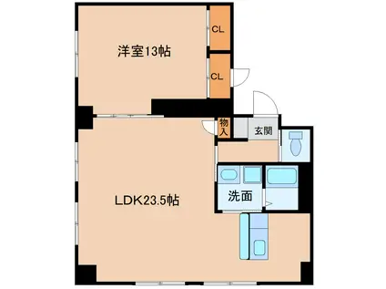 スカイハイツ(1LDK/2階)の間取り写真