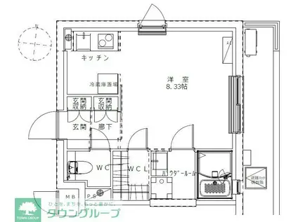GENOVIA蕨(ワンルーム/4階)の間取り写真
