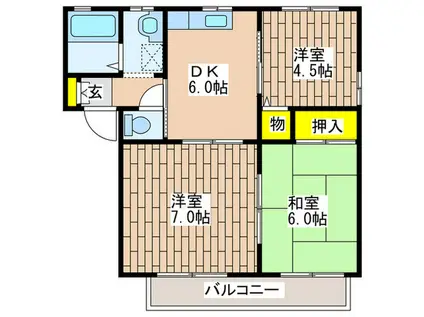 エトワールA(3DK/2階)の間取り写真