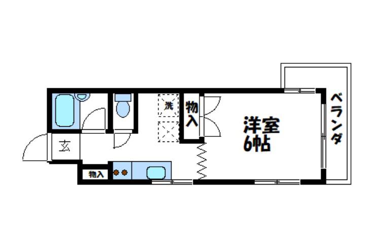 第二塚本マンション(1K/3階)の間取り写真