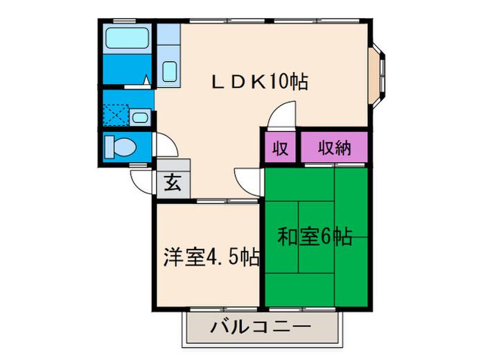 ラ・フォーレ箕面II(2LDK/1階)の間取り写真