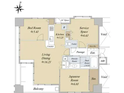 ライフピア川越菅原町(2SLDK/2階)の間取り写真