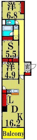 レガリア(2SLDK/3階)の間取り写真