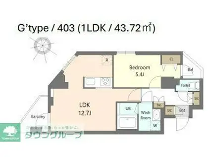 S-RESIDENCE北綾瀬AWESOME(1LDK/4階)の間取り写真