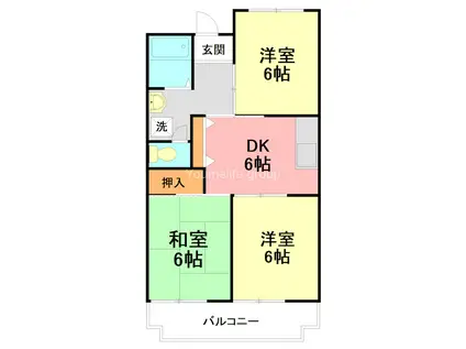高田ビル(3DK/2階)の間取り写真
