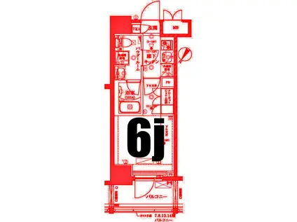 ベルグレード川崎AZ(1K/14階)の間取り写真