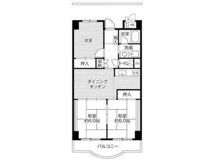 ビレッジハウス芝浦タワー 1号棟(3DK/10階)の間取り写真