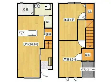 LEAF GARDEN(2LDK/1階)の間取り写真