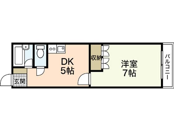 フィローセあさひ(1DK/3階)の間取り写真