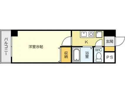 ニューライフ園田(1K/2階)の間取り写真