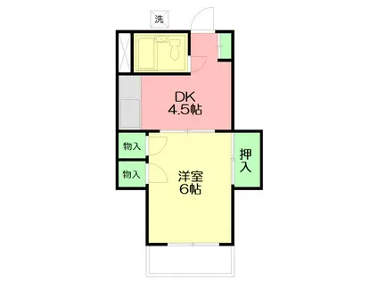 カトレアハイツ(1DK/1階)の間取り写真