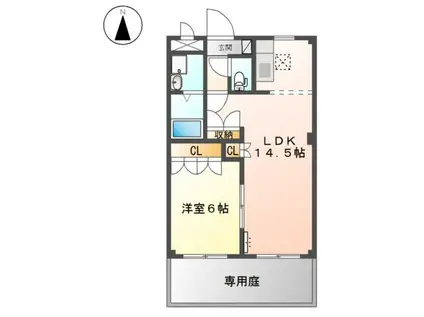 メゾンソレイユ(1LDK/1階)の間取り写真