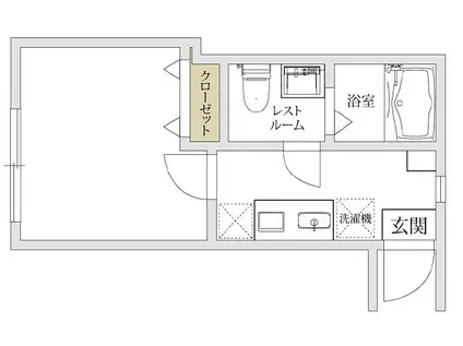 アルビオン東蒲田(1K/1階)の間取り写真