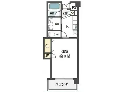 グランシャンブル(1K/1階)の間取り写真